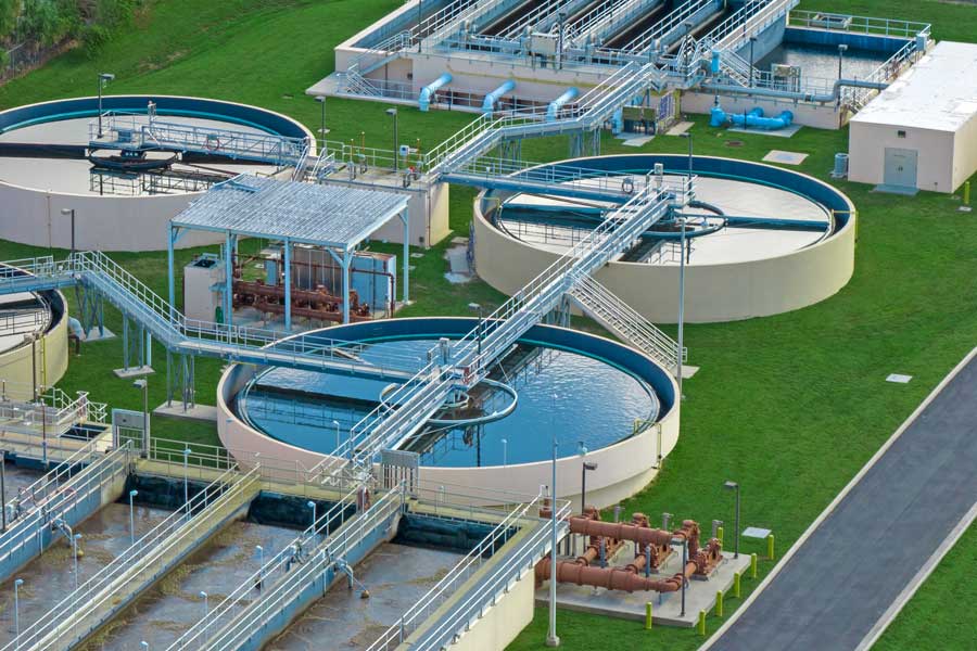 water treatment facility from above