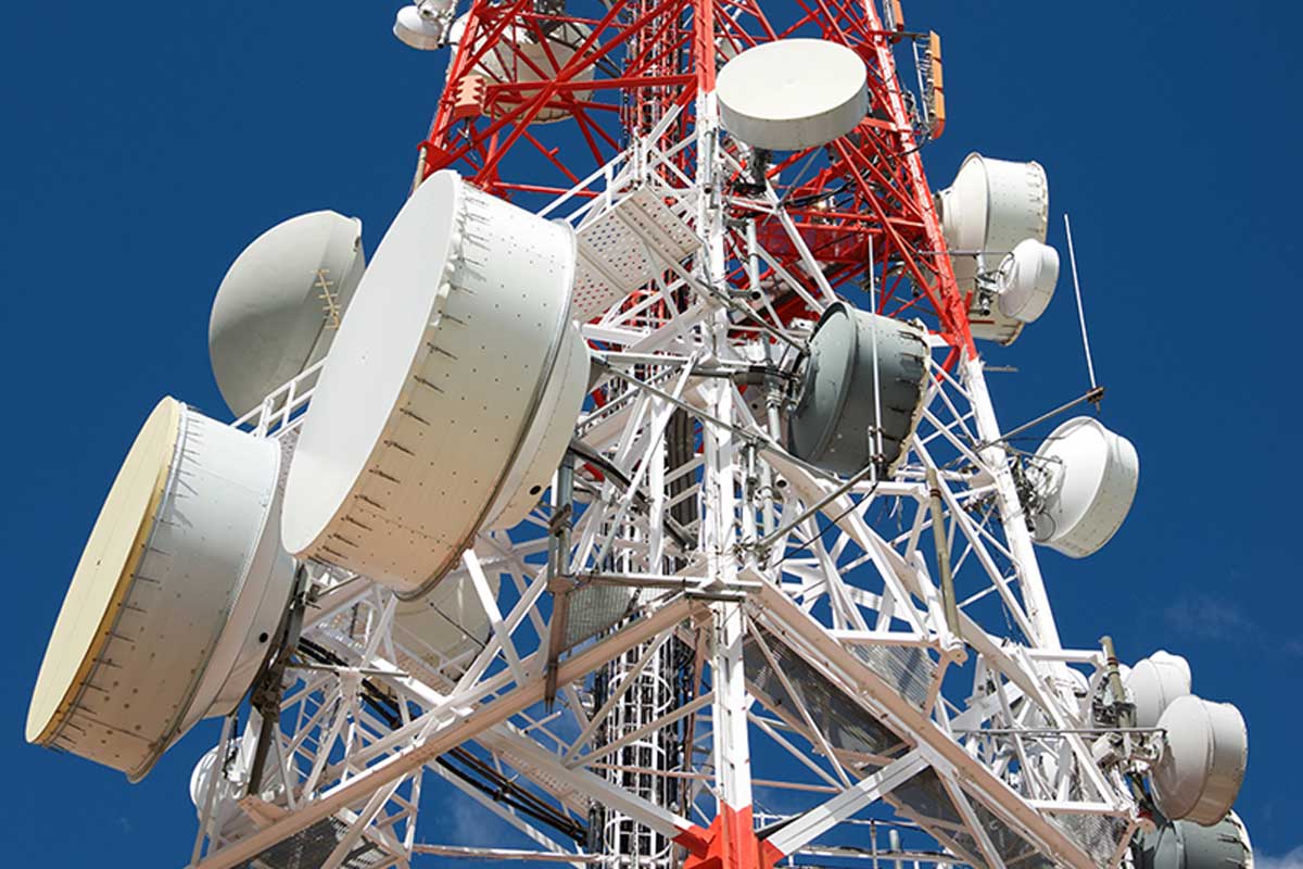 Cell tower image taken from below